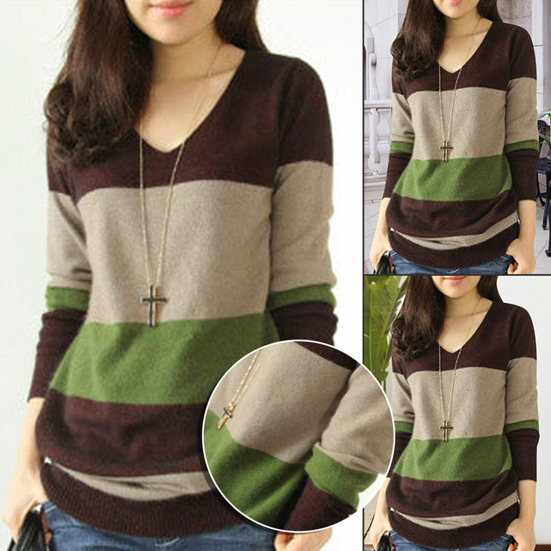 New Fashion Winter Wool Cashmere Long Women Dress Knitted Pullovers Tops V-neck Slim Warm Sweaters