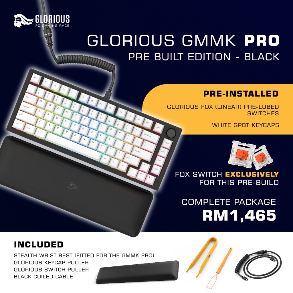 # GLORIOUS GMMK PRO 75% Pre-Built Edition Premium Modular Mechanical ...