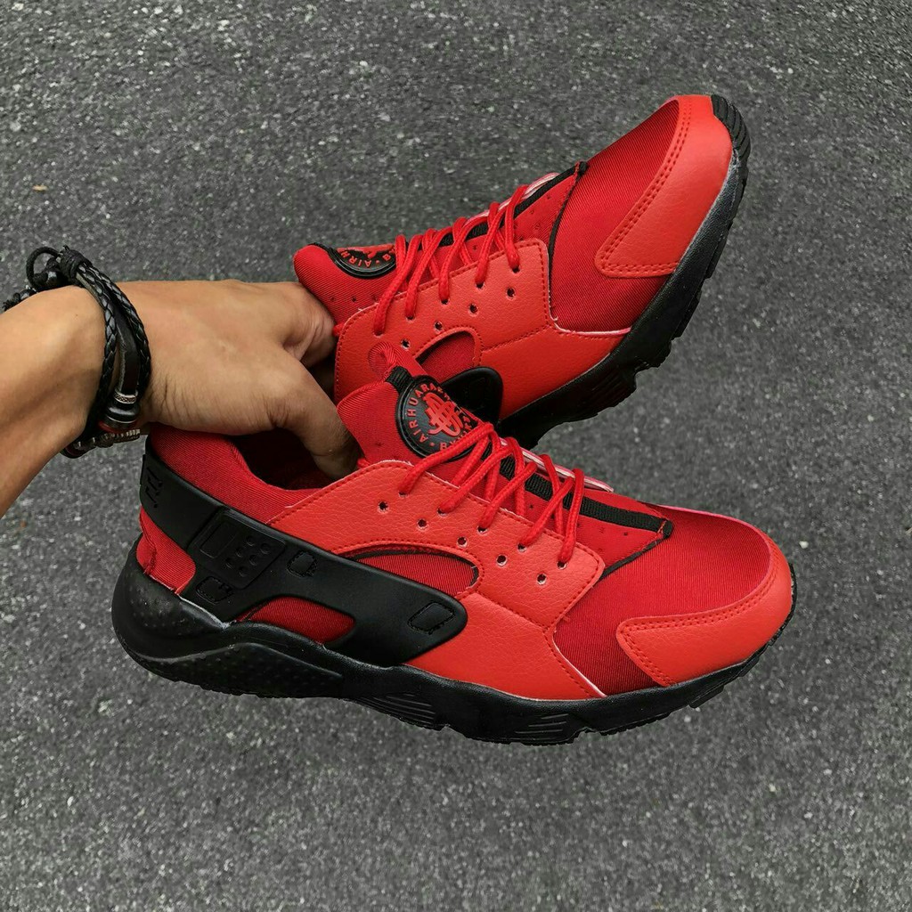 nike huarache red and black
