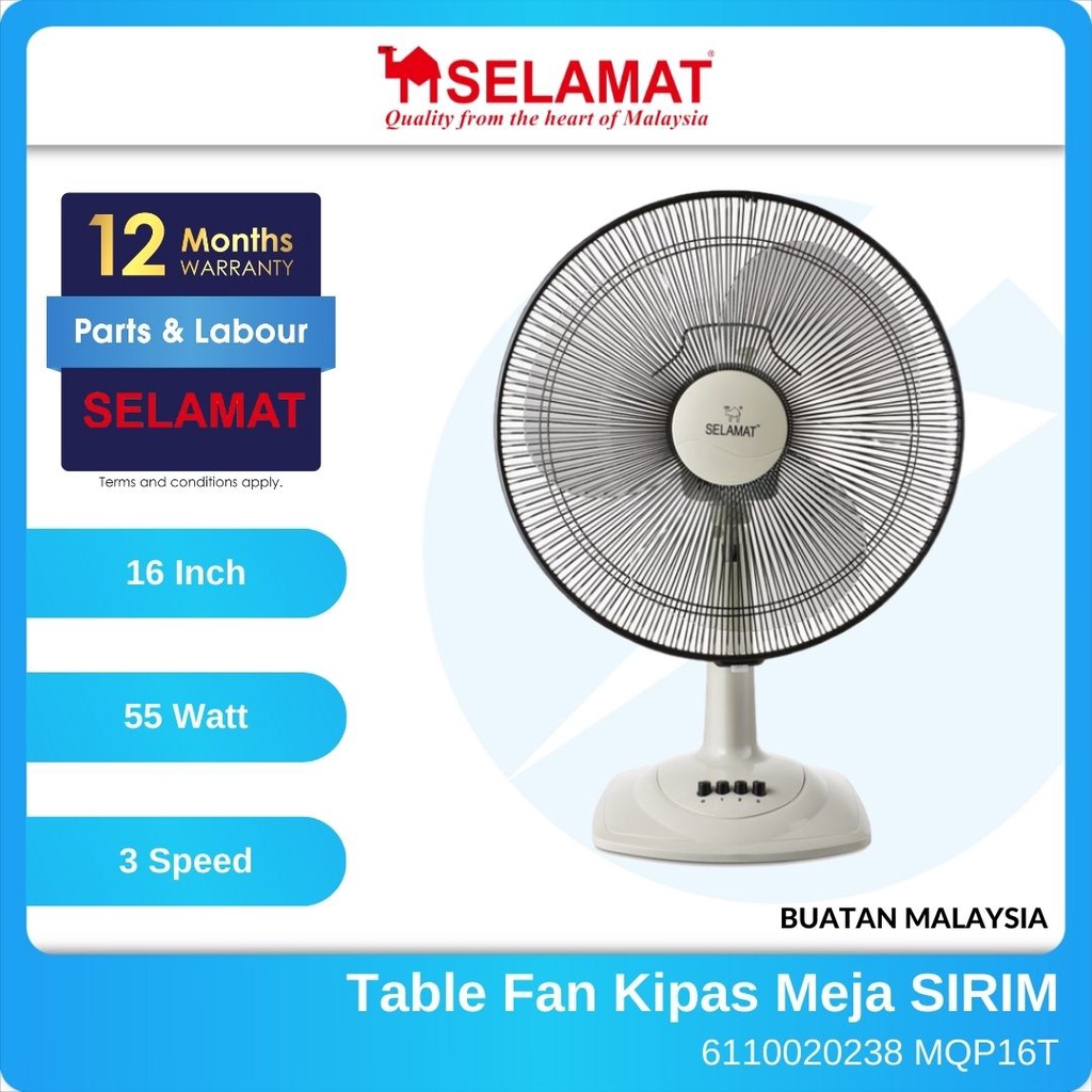 Selamat 16 Inch General Premium Table Fan 16 Kipas Meja Panasonic Specs High Perfomance Motor Mq P16t Shopee Malaysia