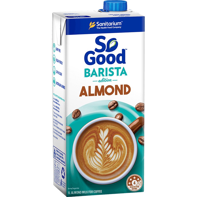 Sanitarium So Good Almond Barista Edition Almond Milk for Coffee 1