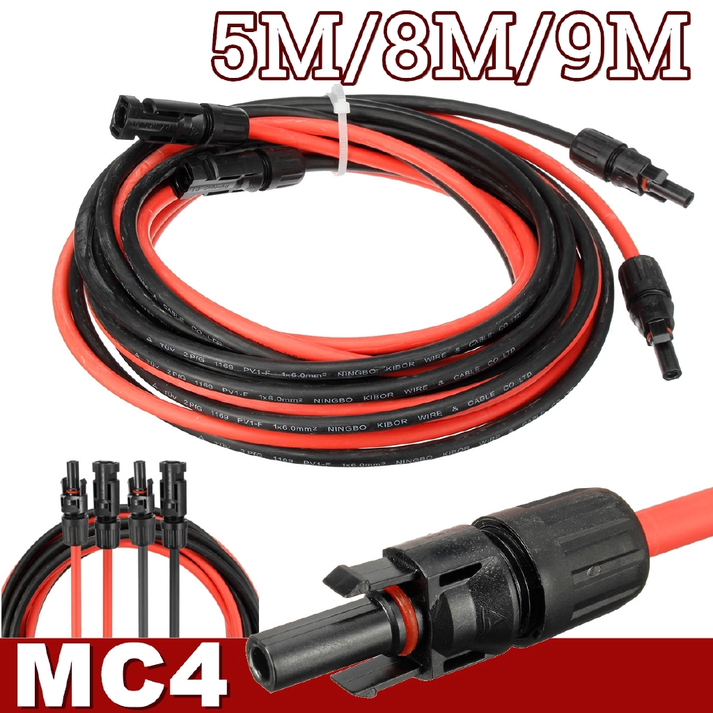 20 Meters Solar cable 6mm² red with MC4 plug 