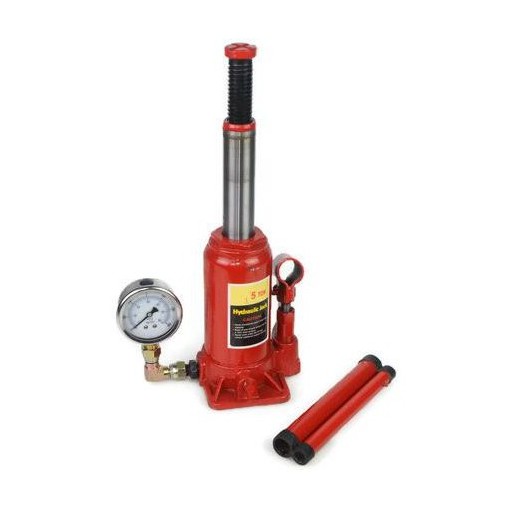MIGHTY HBWP5T 5 TON HYDRAULIC BOTTLE JACK with PRESSURE GAUGE Shopee Malaysia