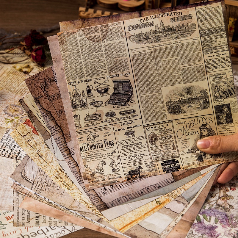 Junk Journal Retro Paper Stickers Aesthetic Handbook Sticker Background Music Sheet Pegatinas Stationery Scrapbooking Ma Shopee Malaysia