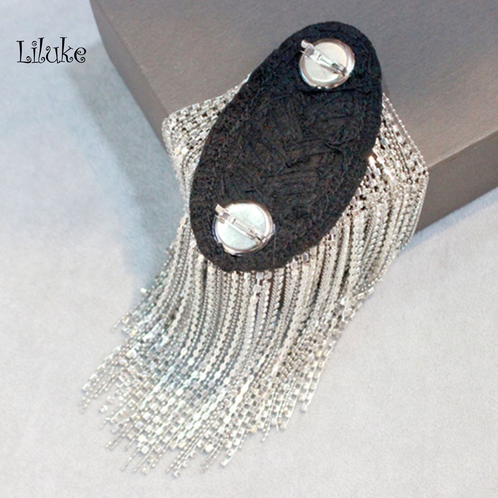 Portable Travel LK Accessory Bag Brooch Tassels Rhinestones Epaulet Clothes Decor - Image 3