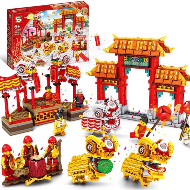 Chinese New Year Lion Dance Compatible Lego Building and Blocks