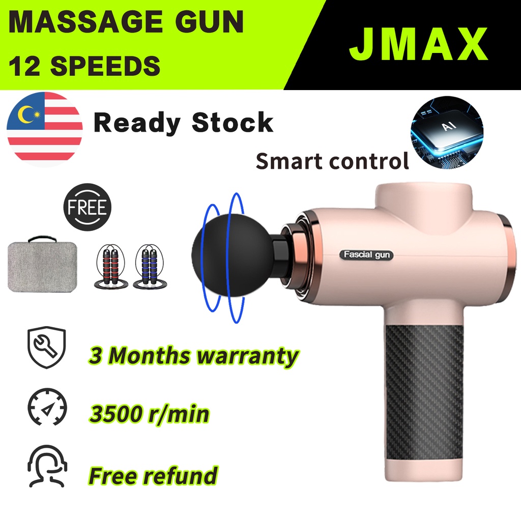 (Ready Stock) Muscle Massage Gun Fit Gun 12 Speeds Professional Therapy