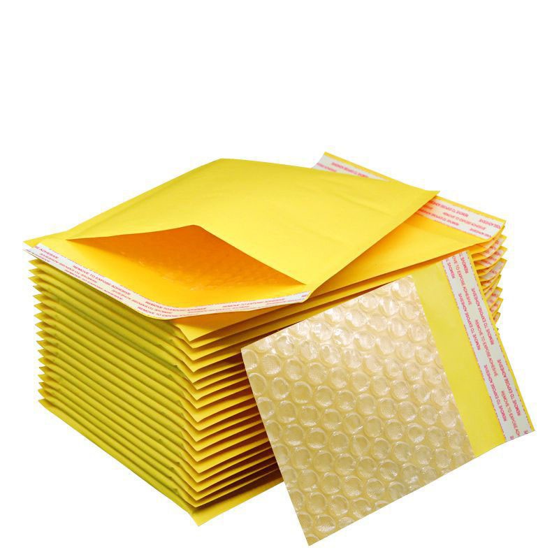 Yellow Double Layer Bubble Envelope Wrap Anticollision Packing Bags