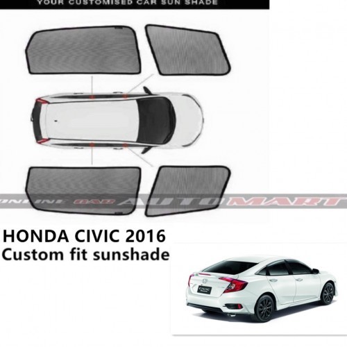 Custom Fit OEM Sunshades/ Sun shades for Honda Civic (new) Year 2016 - 4pcs