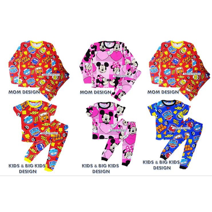 Pyjamas Kids Big Dewasa Cartoon CAR MICKEY MINNIE MOUSE Pyjamas Kids Big Dewasa Cartoon CAR MICKEY MINNIE MOUSE