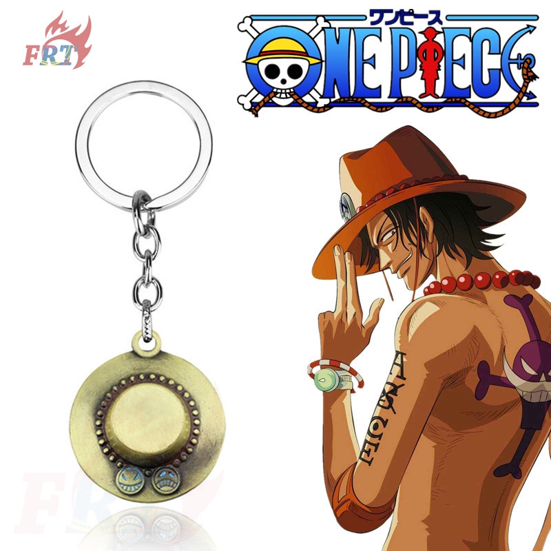 One Piece Keychain Portgas D Ace Hat Pendants Keychain Keyring Shopee Malaysia