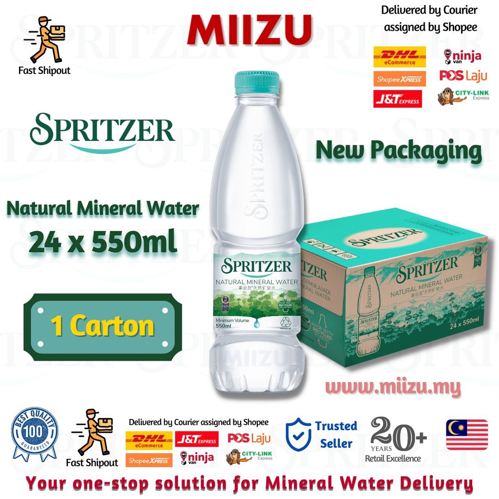 Spritzer Natural Mineral Water 24x550ml | Shopee Malaysia