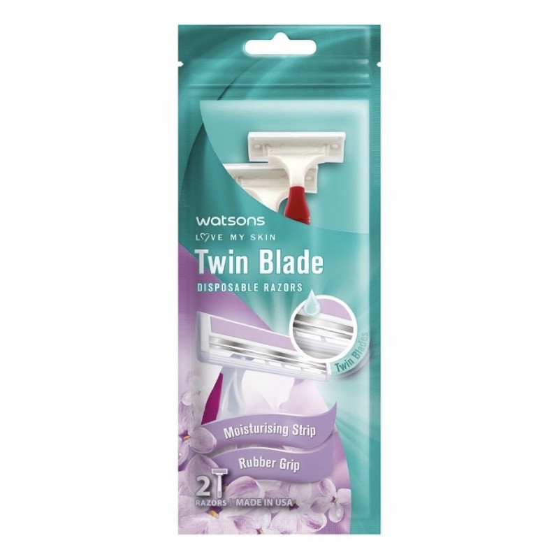WATSONS Ladies Twin Blade Disposable Razors 2S | Shopee Malaysia