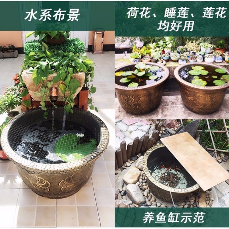 Buy 无孔荷花盆碗莲睡莲花种藕水培花盆特大号码塑料花盆养鱼盆水缸 Seetracker Malaysia