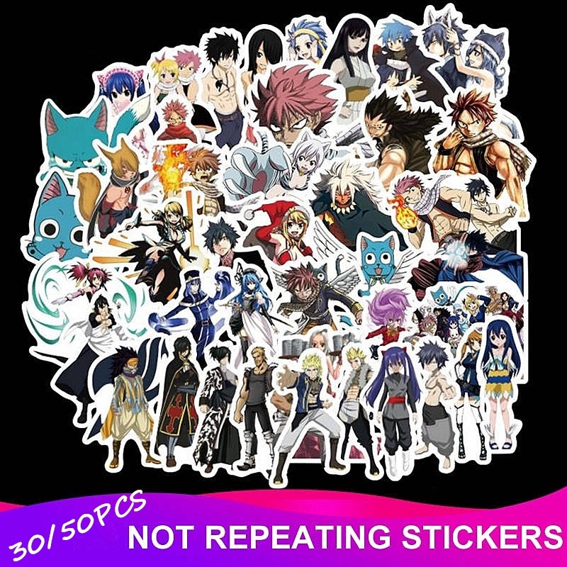 30 50pcs Anime Fairy Tail Graffiti Stickers For Laptop Skateboard Luggage Suitcase Waterproof Car Decal Home Decoration Shopee Malaysia - fairy tail decal roblox