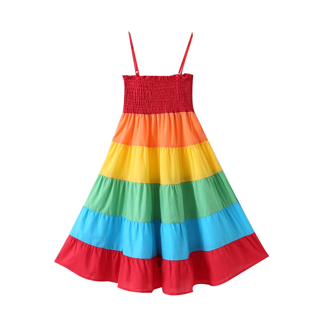 rainbow color dress for girl