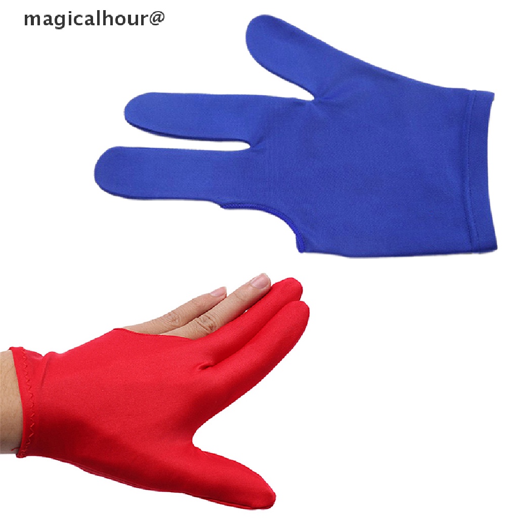Pack of 1, Blue Bininbox Unisex 3 Fingers Lycra Gloves Pro Elastic Cue Billiard Pool Shooters