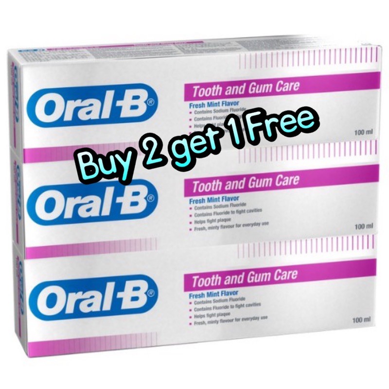 Oral-B Tooth and Gum Care Toothpaste Fresh Mint (100ml x 3)Buy 2 Free 1 ...