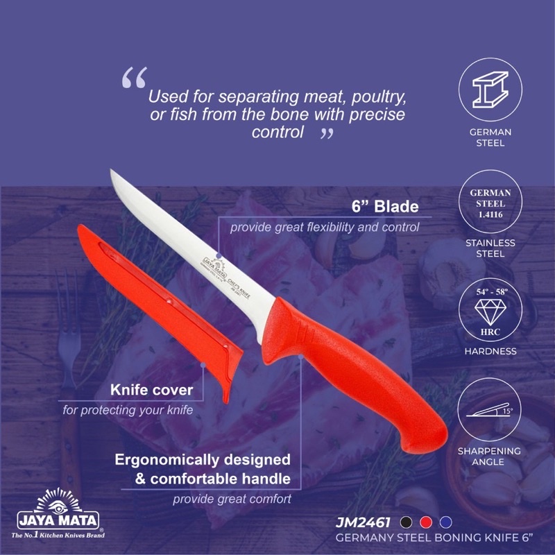 JAYA MATA (JM2461) GERMANY STEEL 6" Pisau Lapah [Kitchen Knife_Chef Knife_Pisau_Pisau Dapur_Pisau Lapah_Pisau Sembelih]