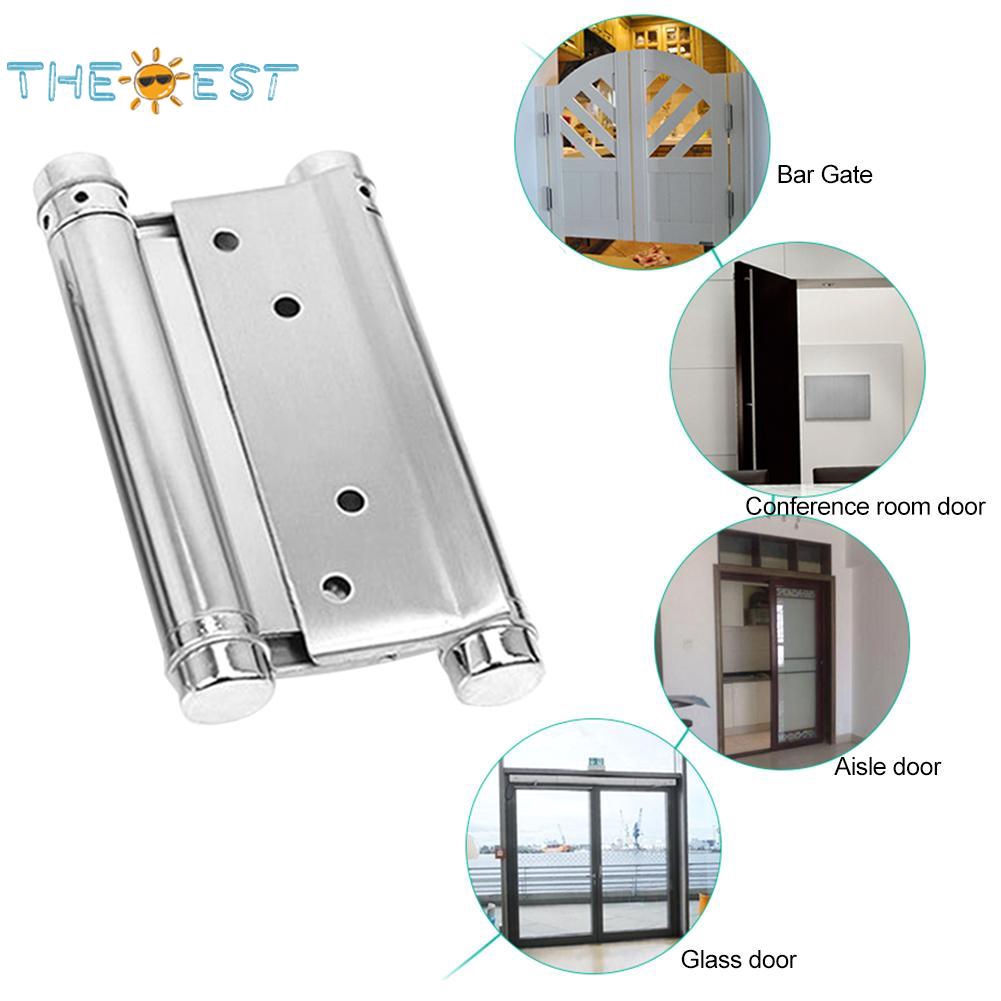 2pcs Double Open Spring Hinge Automatic Closure Stainless Steel