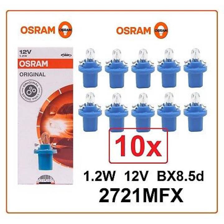 Osram 2721MFX T5 Blue Socket Dashboad Meter Panel PCB BULB 12V (10pcs)