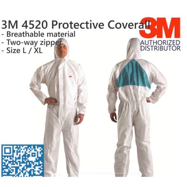 3M 4520 Disposable Coverall Suit for Medical and Industry Work covid 19