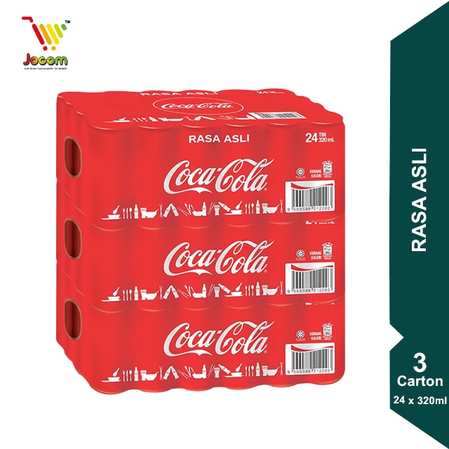coca cola rasa asli kurang kalori 24 x 320ml x 3 carton kl selangor delivery only shopee malaysia