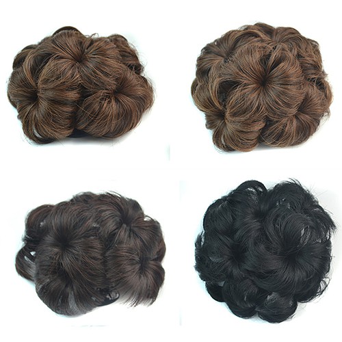 Wavy Hair Bun Cover Hairpiece Clip Wig Hair Extensions Shopee