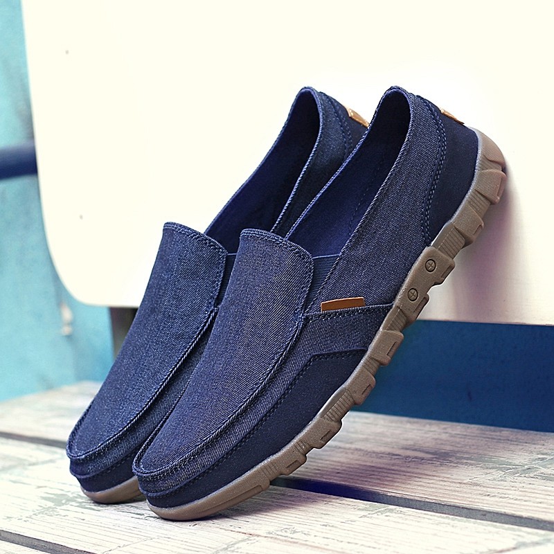 Kasut lelaki Kasut kanvas bernafas Kasut memandu kasual Fesyen loafers ...