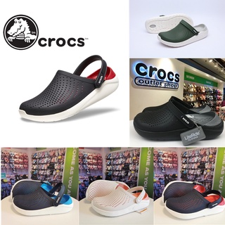Crocs Lite Ride ClogSpot Shoes Waterproof Unisex Men Shoes Woman Shoes Holes Shoes sandals Hitam Black All BLack