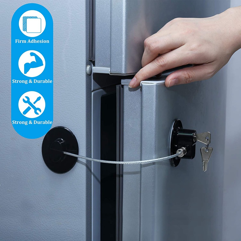 4 Pieces Fridge Lock Refrigerator Lock with 8 Keys for Children Kids