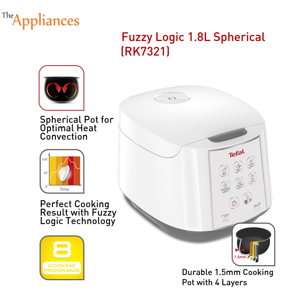 Tefal Fuzzy Logic Rice Cooker 1.8L (10 Cups) (RK7321)