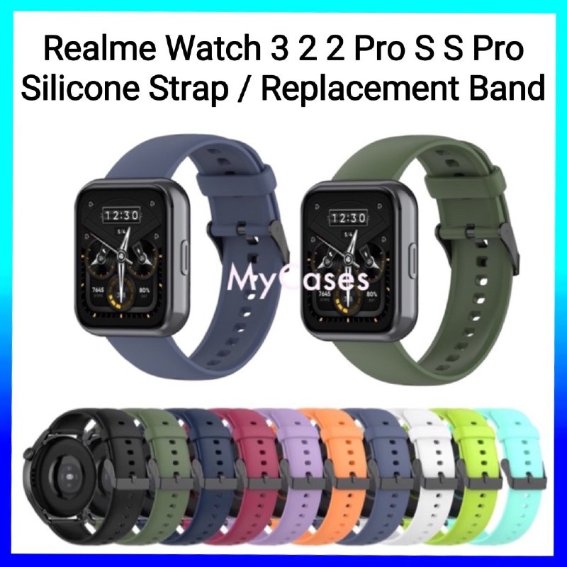 Realme Watch 3/3 Pro/ 2/ 2 Pro/ Dizo Watch R2/Dizo Watch 2 Pro/Realme Watch S/ S Pro Smart Watch Silicone Strap 22m