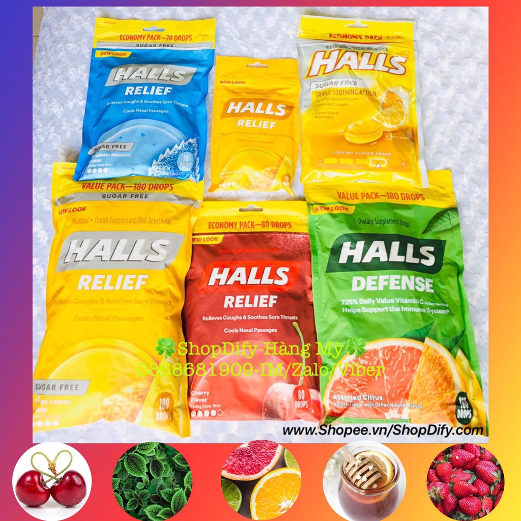 Halls Relief drop Lollipop cough Reducing Lollipop, American Lemon Neck