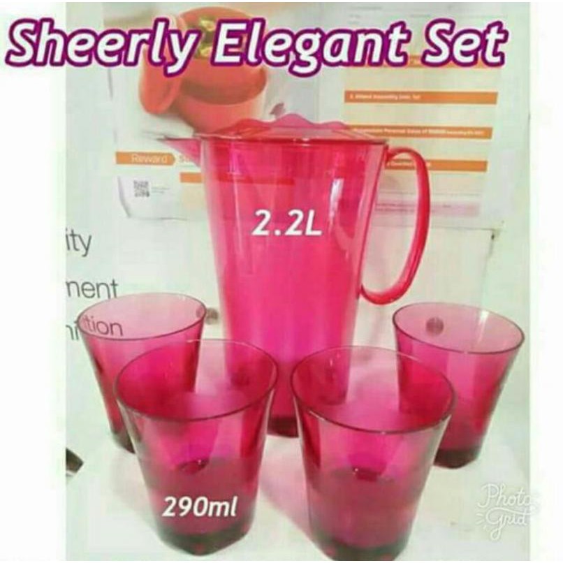 Tupperware Sheerly Elegant Pitcher 2.2L and Tumbler 290ml Set Jug dan Gelas