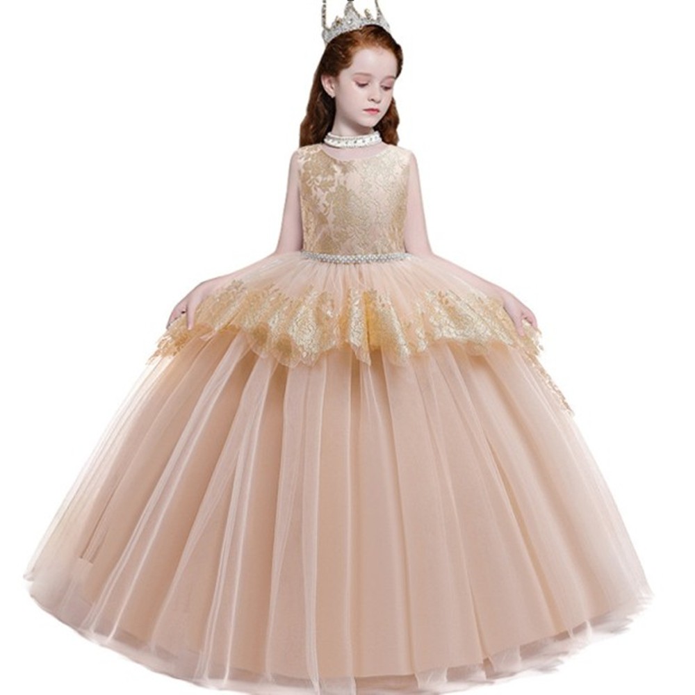 Girls Dress Long Ball Gown Evening Dress Kids Dresses Girls Children Prom Princess Party Wedding Dress Shopee Malaysia