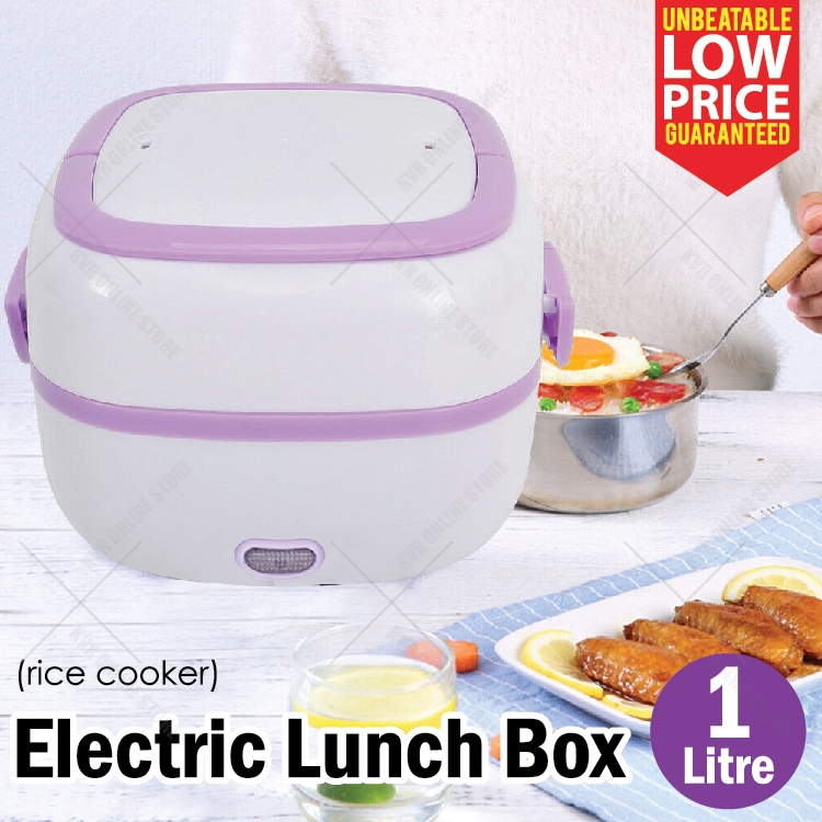 Electric Lunch Box Food Container Portable Mini Rice Cooker 1 Litre / Bekas Makanan Multifungsi Elektrik