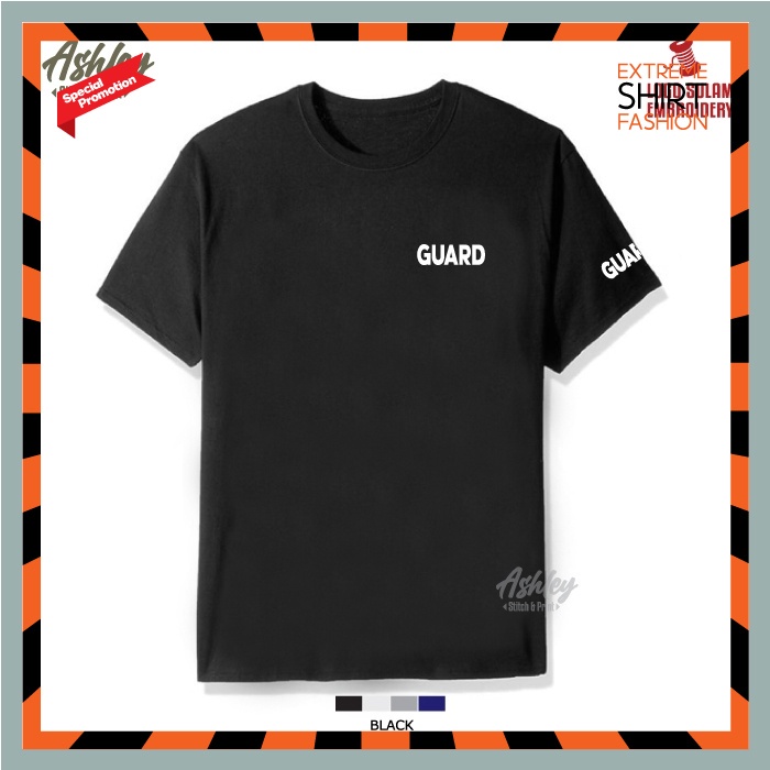 T Shirt Round Neck Guard Security Mall Company Factory Community Baju Lelaki Office Service Uniform Embroidery Jahit