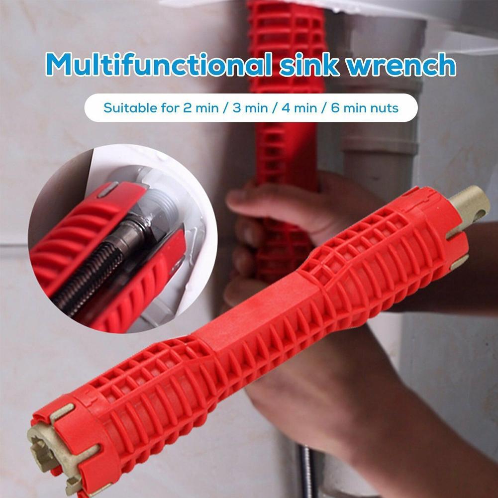 8 in 1 faucet and sink installer multifunctional wrench tool for kitchen  bathroom water pipe wrench tools extra-long design | Shopee Malaysia