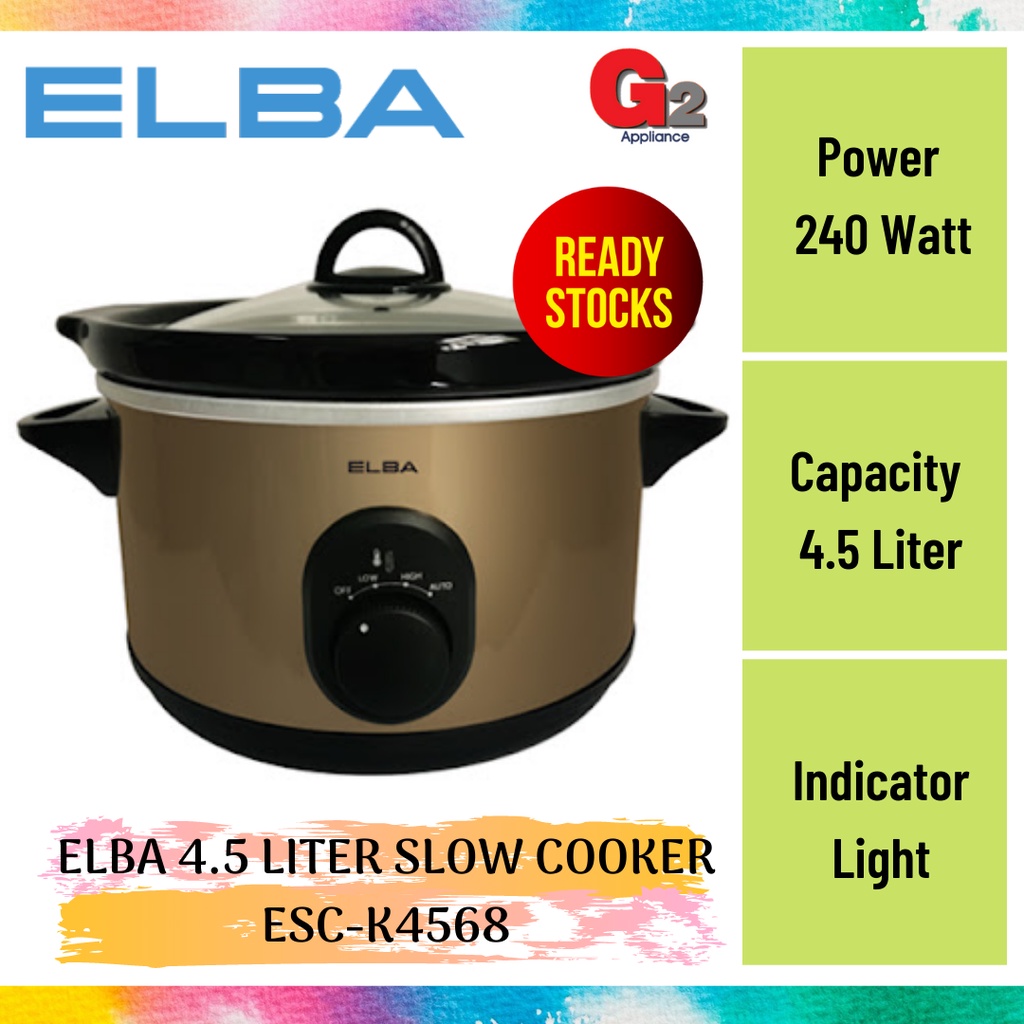 ELBA 4.5 LITER SLOW COOKER ESCK4568 ( READY STOCK ) Shopee Malaysia