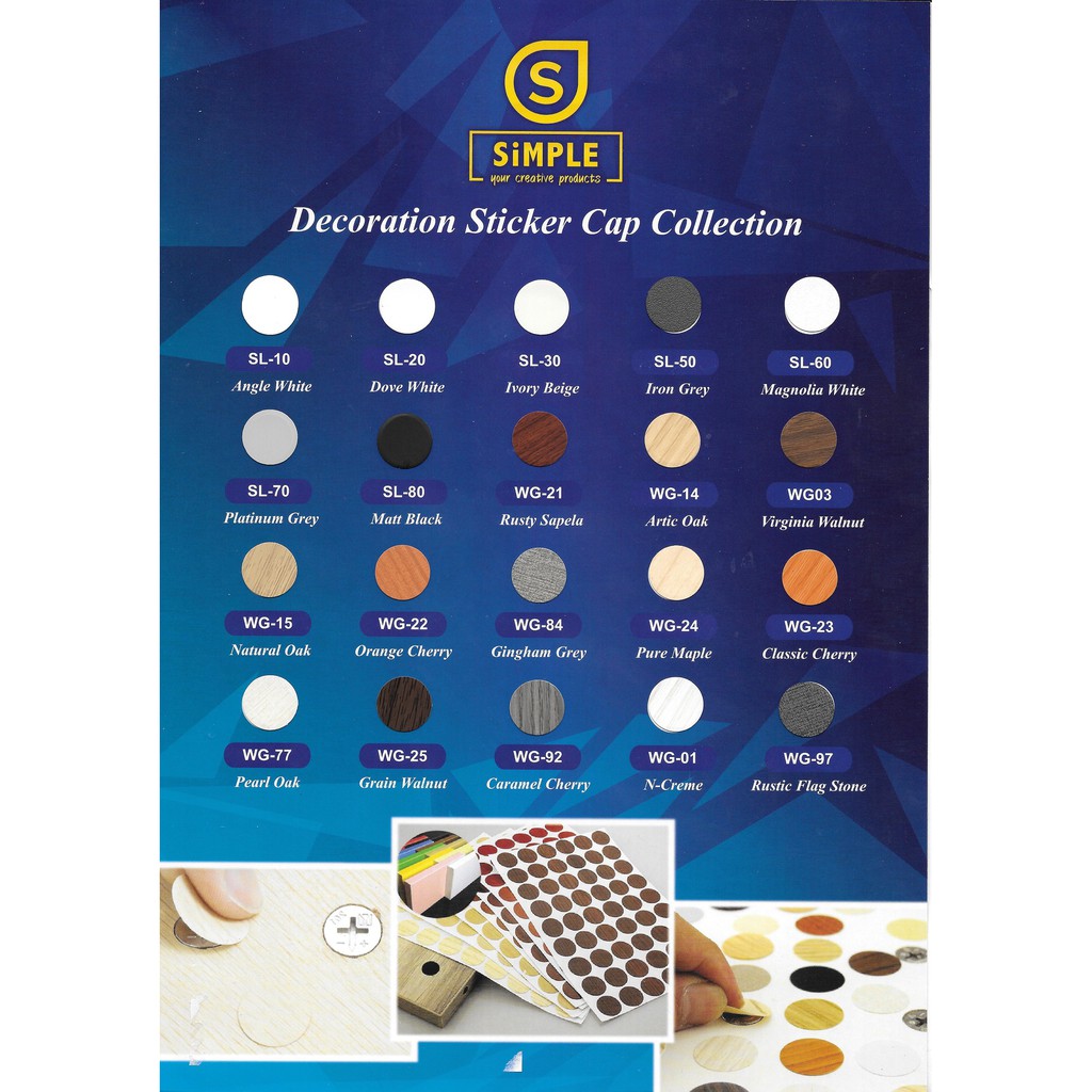 Harga Kilang Mds Wholesale 15mm Decorative Screw Cap Sticker