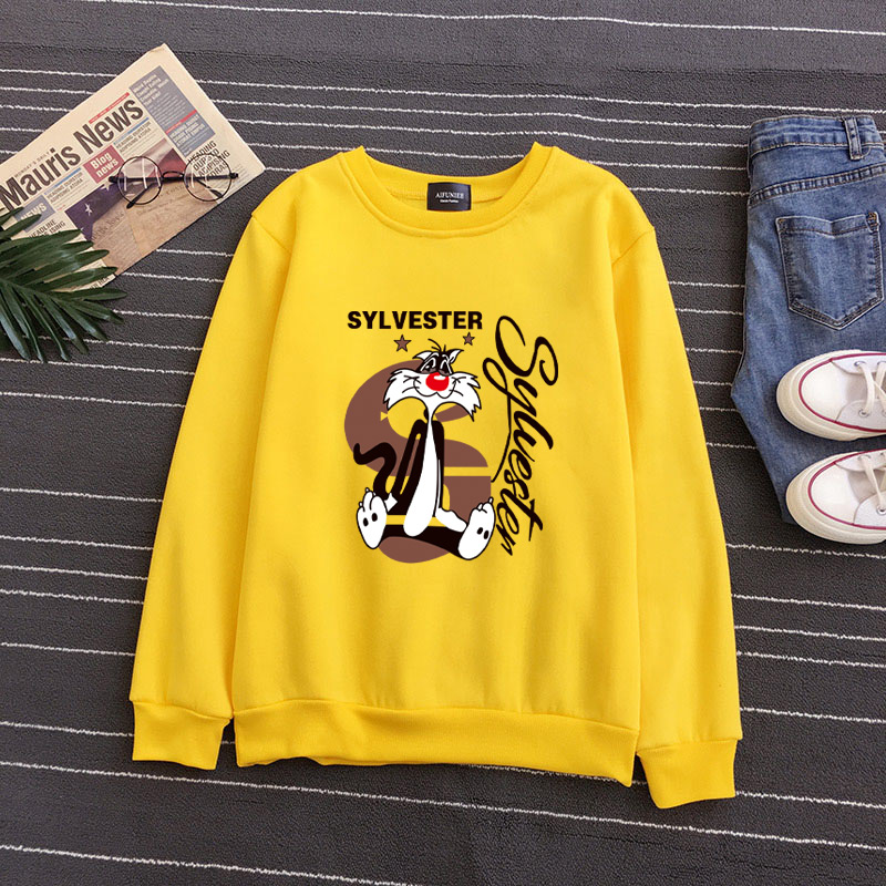 Hot Sale Long Sleeve O-Neck Tik Tok Merch Kawaii Cat Cartoon Womens Sweathshirt Moisture Wicking Sweater