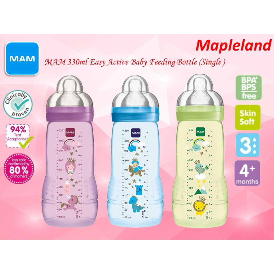 Bottle Feeding 2x Mam Easy Active Baby Boy Blue Feeding Milk Bottles 330ml Ultra Soft Silicone Danapointhistorical