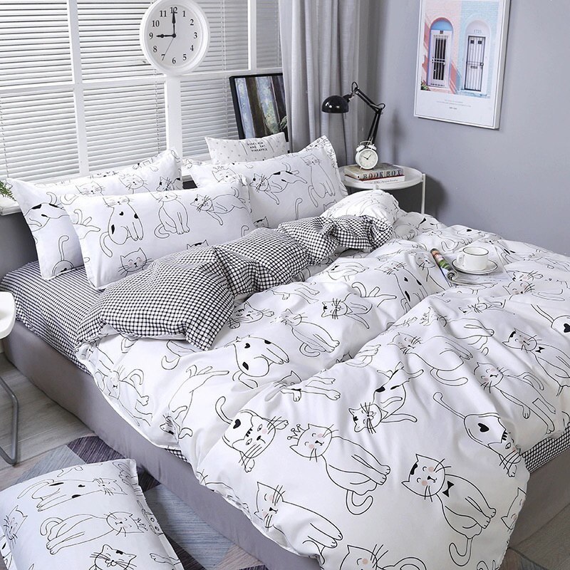 MINIMAL CAT QUILT COVER SET Shopee Malaysia