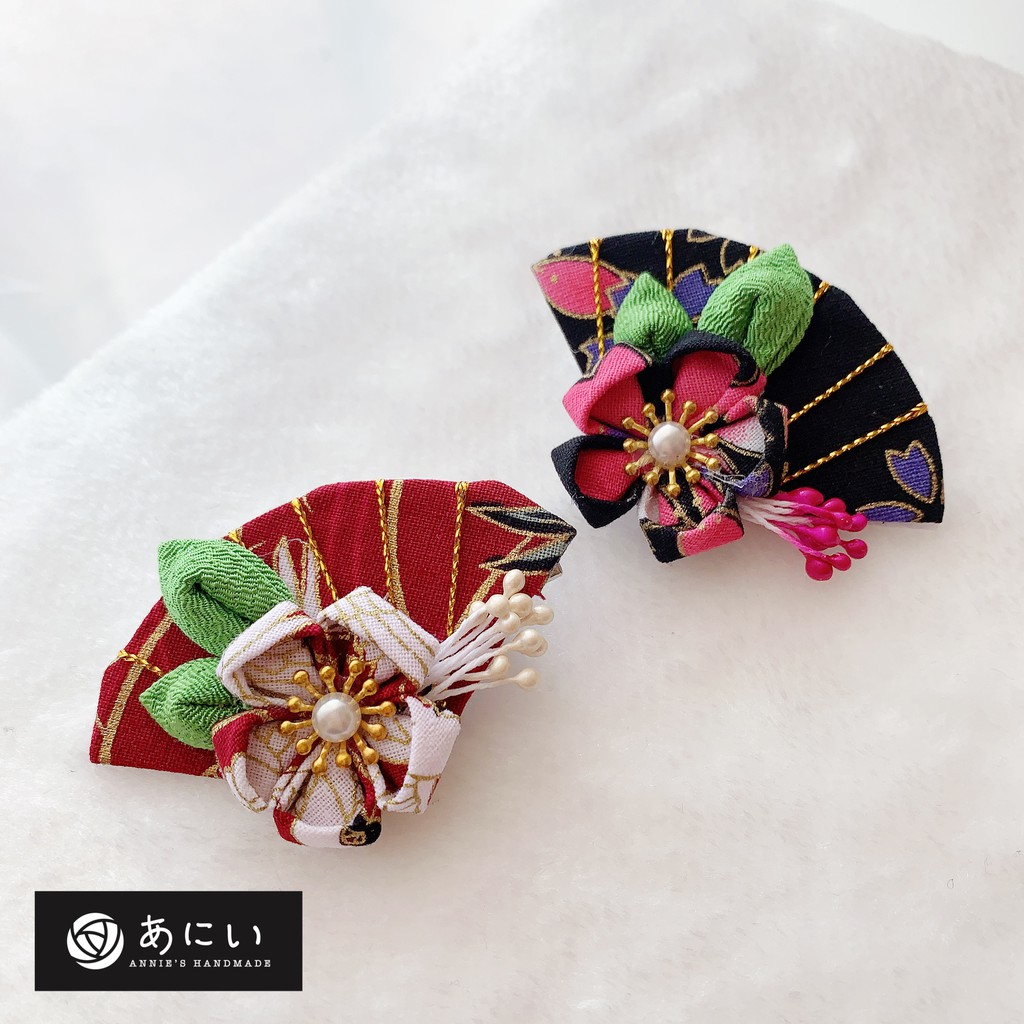 Ready Stock] Handmade Kanzashi Flower Hair Clips 日式和风浴衣手工花发饰发夹 | Shopee  Malaysia