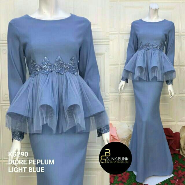 Kurung Peplum Organza M L XL 2XL 3XL Plussize Organza Baju Nikah Baju ...