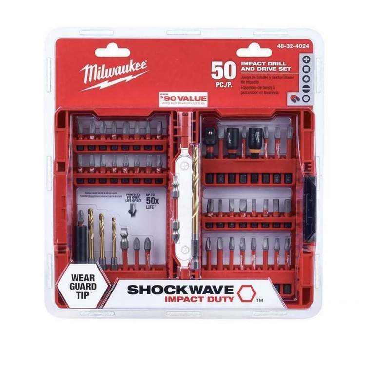 Milwaukee 50pcs SHOCKWAVE Impact Drill & Driver Bit Set ( 48324024 ) Shopee Malaysia