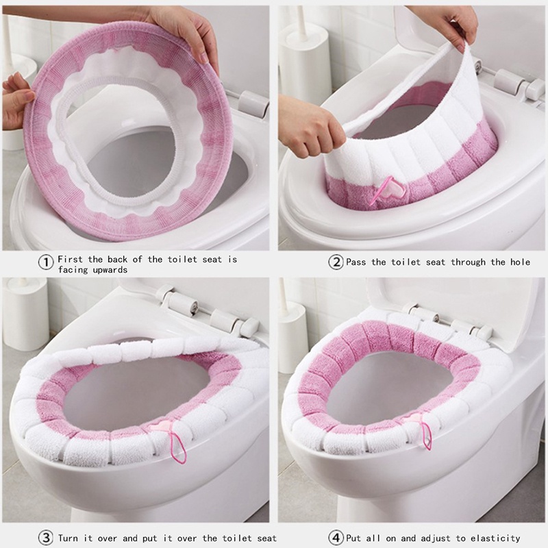 Demy Bathroom Warmer Toilet Seat Winter Cloth Closestool Washable Lid Top Cover Pad Tom Ee Malaysia - How To Put On Cloth Toilet Seat Cover