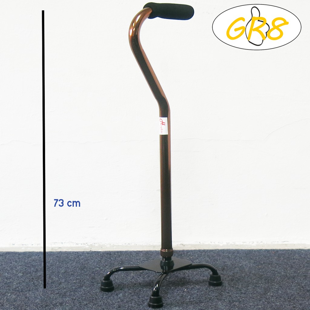 TONGKAT ADJUSTABLE STICK  QUAD CANE WIDE BASE TAPAK (BESAR)