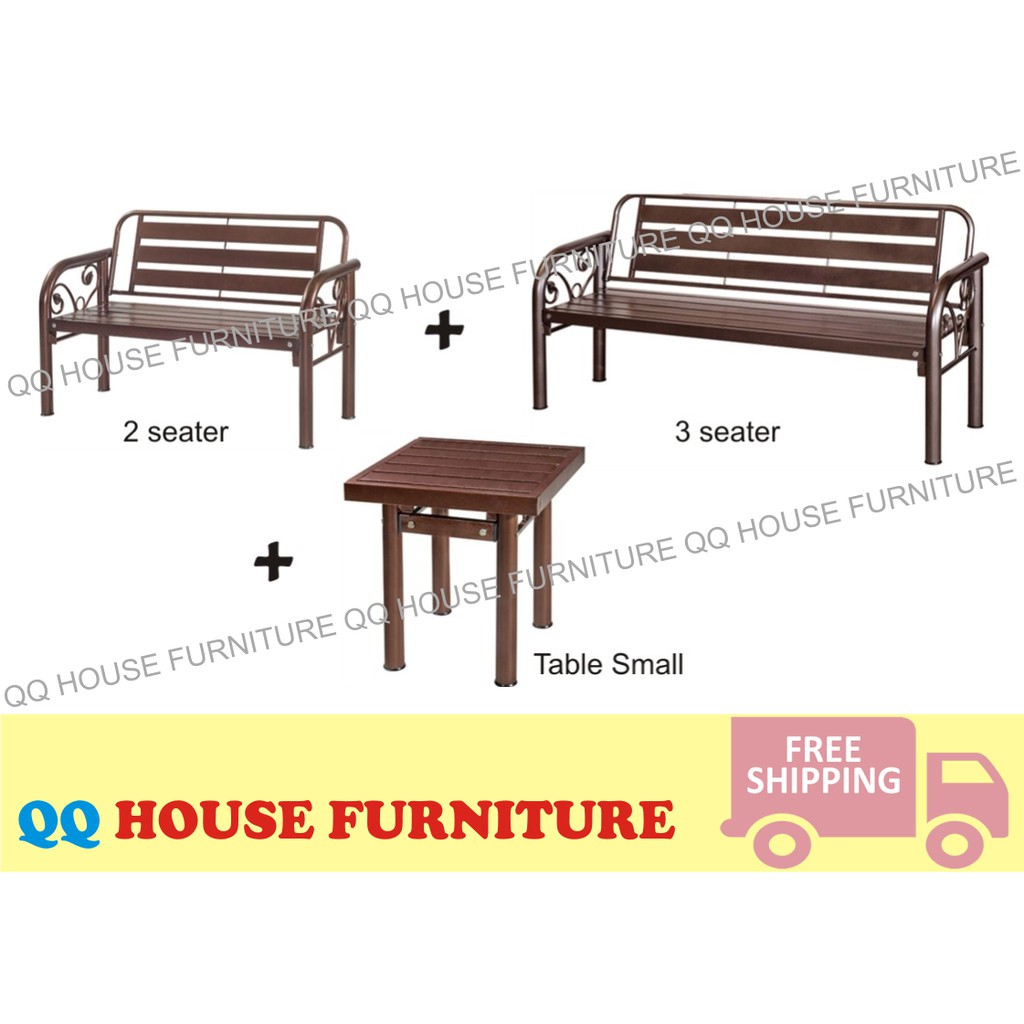 Free Shipping Metal Bench Chair Set Bench Chair Outdoor Furniture